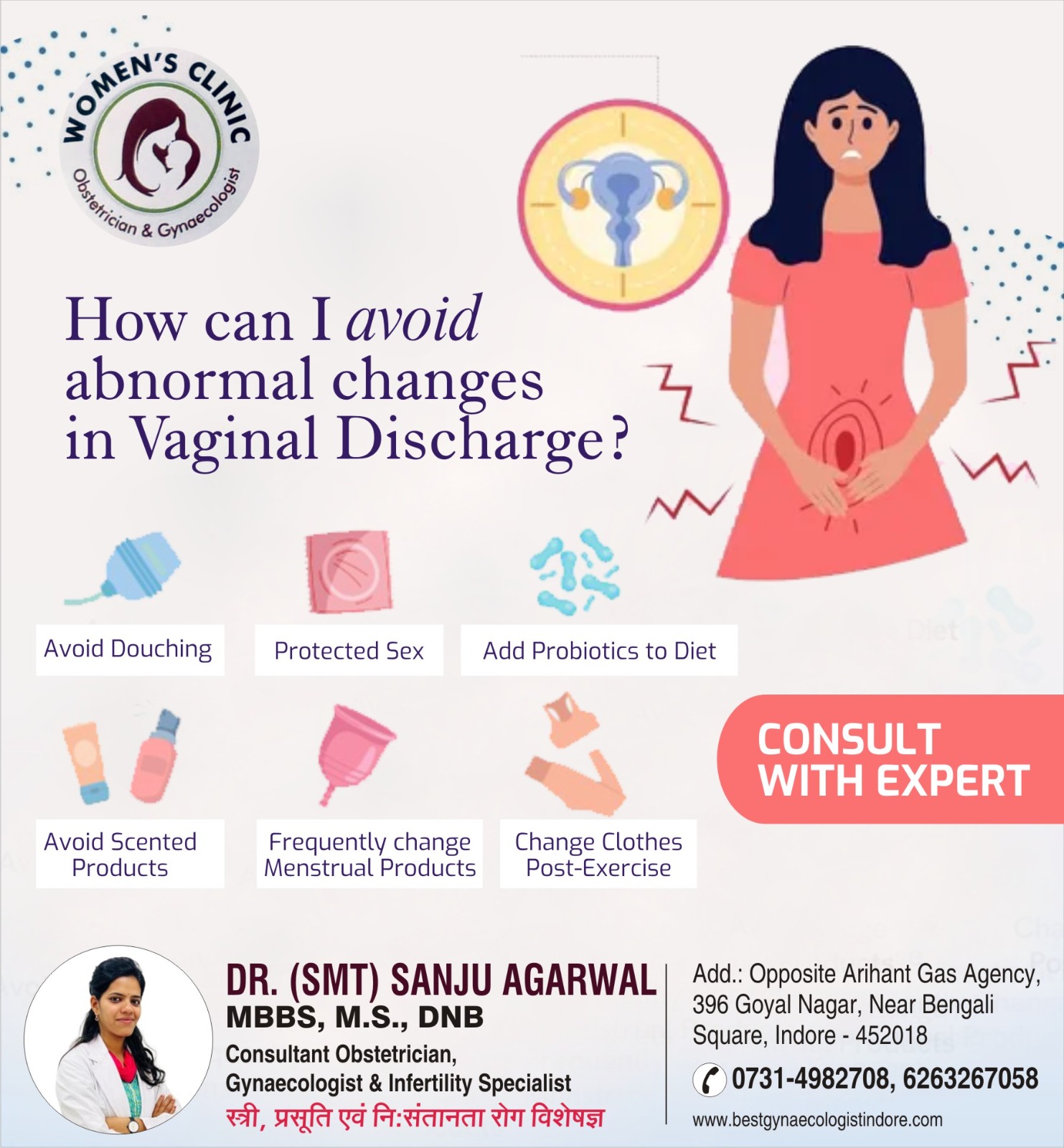 Best Gynecologist Doctor for Vaginal Discharge Treatment in Indore